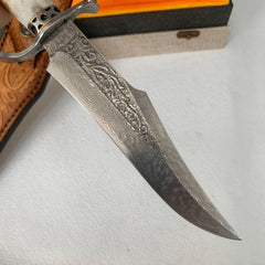 VG10 Damascus Blade Antler Handle Bowie Knife - DMS27 - A reliable and versatile product for various needs