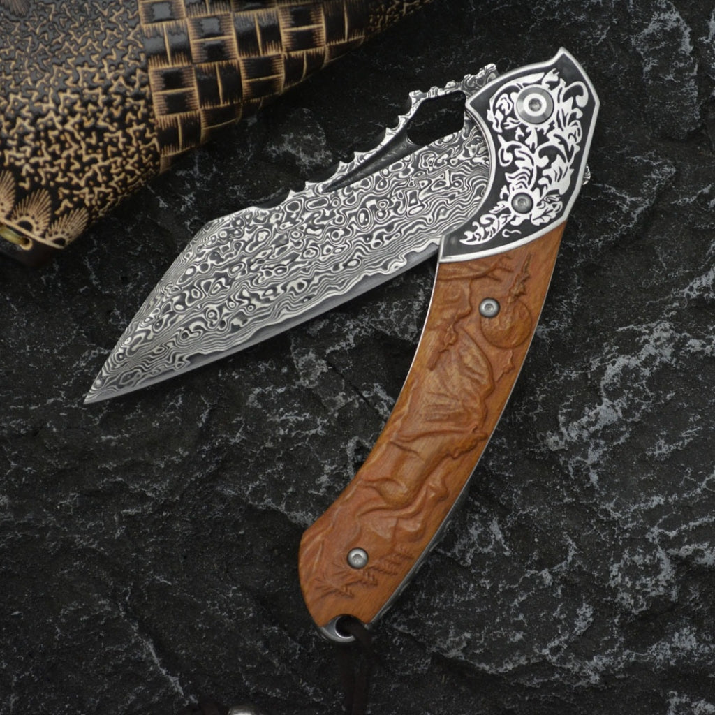 VG10 Damascus Steel Folding Knife - DMF35