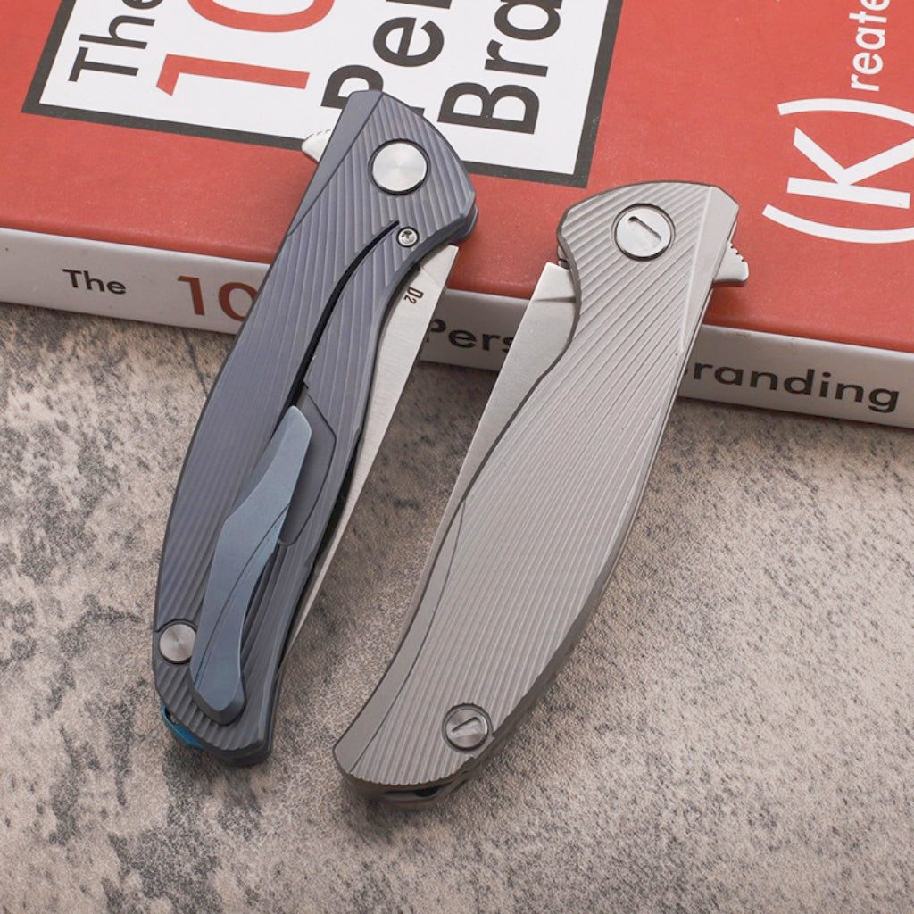 D2 Steel Titanium Handle Folding Knife - FK38