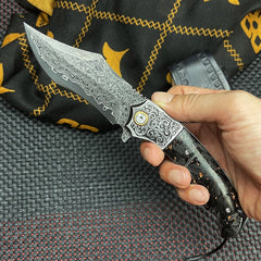 Damascus Folding Knife - DMF03 - A reliable and versatile product for various needs