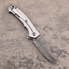 VG10 Damascus Steel Carbon Fiber Handle Folding Knife - DMF31