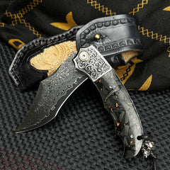 Damascus Folding Knife - DMF03 - A reliable and versatile product for various needs