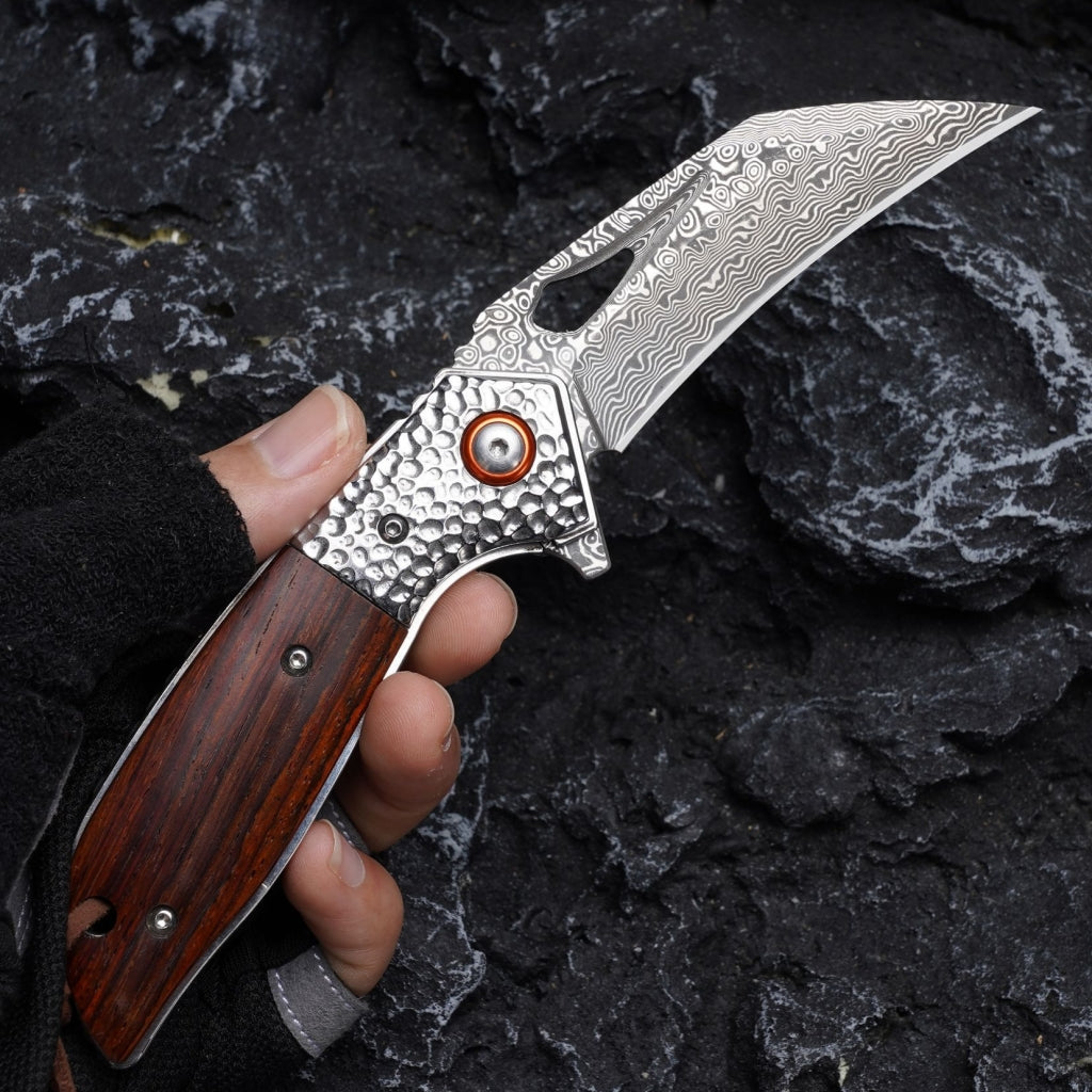 VG10 Damascus Folding Claw Knife - DMC06 - A reliable and versatile product for various needs