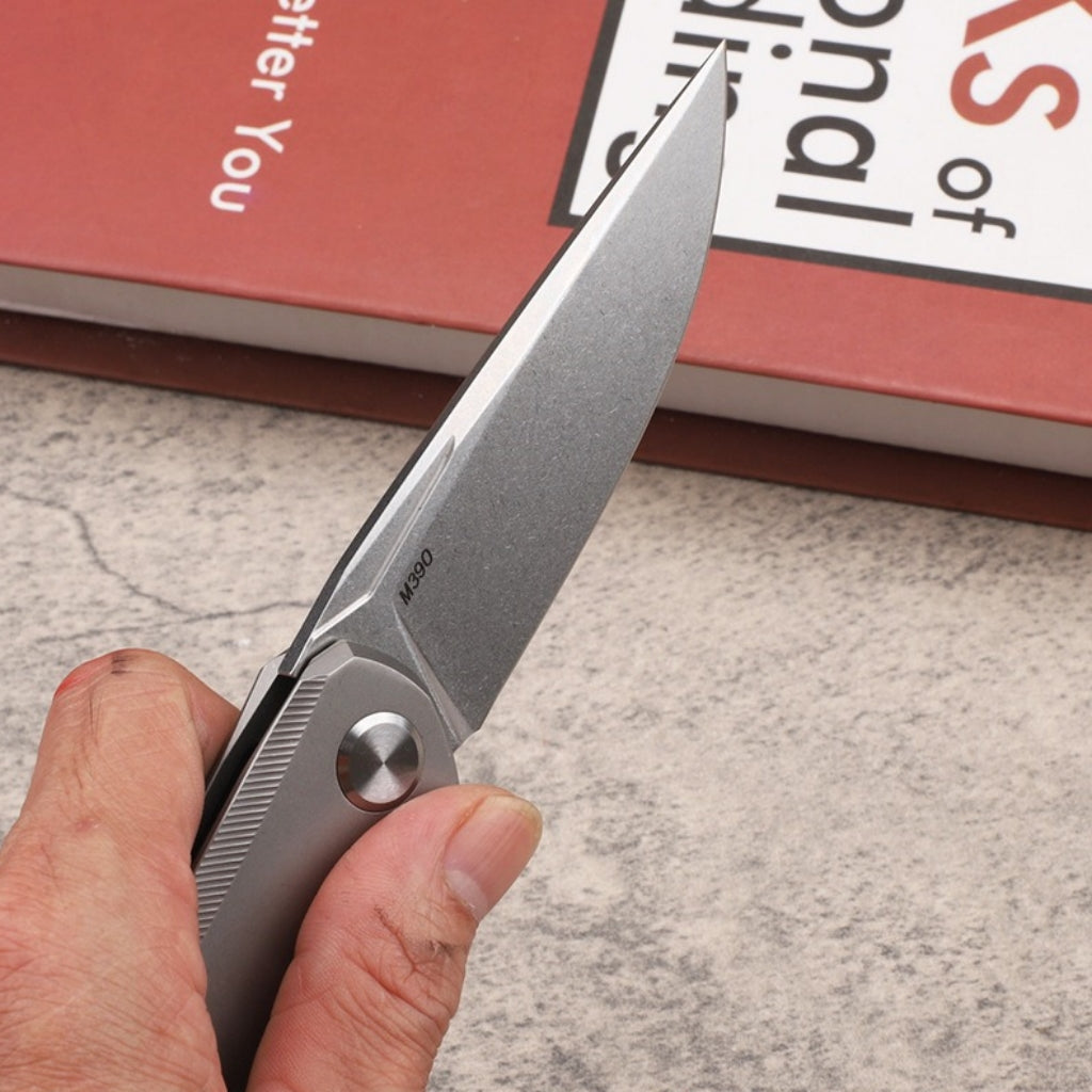 M390 Steel Titanium Handle Folding Knife - FK35