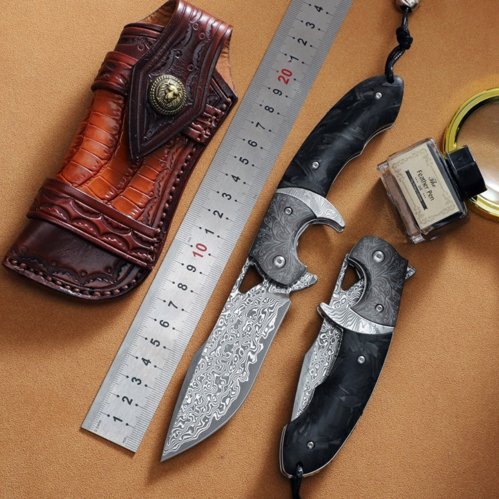 Damascus Pocket Knife - DMF09 - A reliable and versatile product for various needs