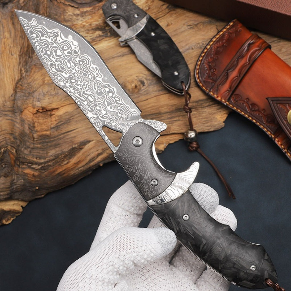 Damascus Pocket Knife - DMF09 - A reliable and versatile product for various needs