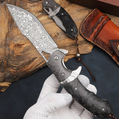 Damascus Pocket Knife - DMF09 - A reliable and versatile product for various needs