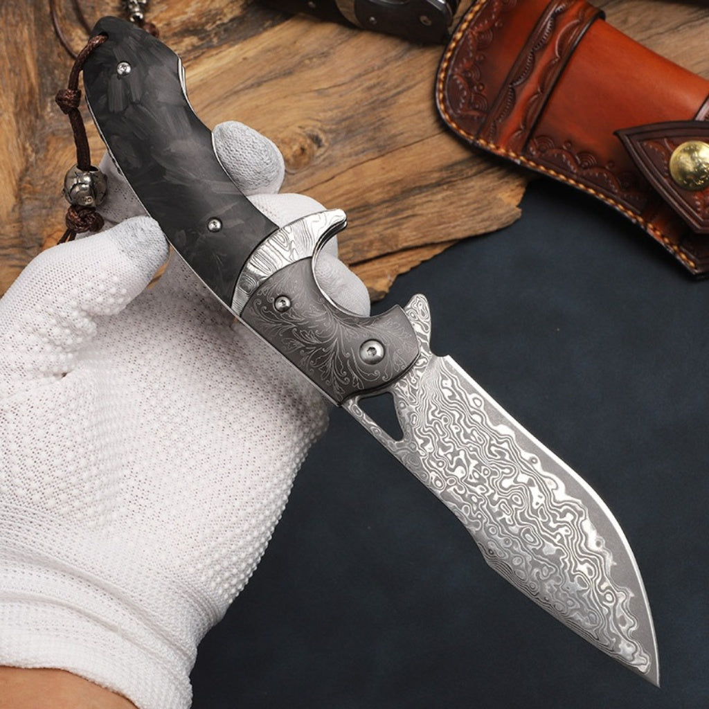 Damascus Pocket Knife - DMF09 - A reliable and versatile product for various needs