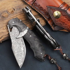 Damascus Pocket Knife - DMF09 - A reliable and versatile product for various needs