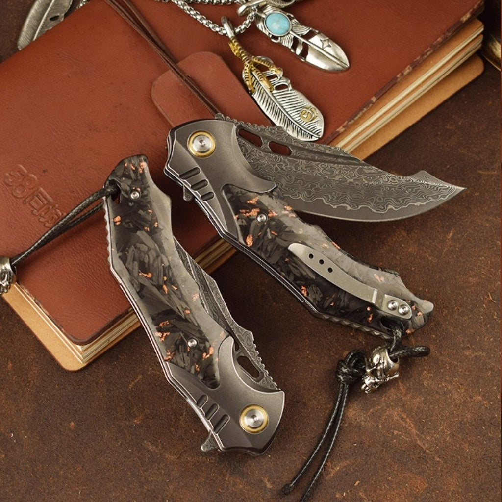 Damascus Pocket Knife - DMF08 - A reliable and versatile product for various needs