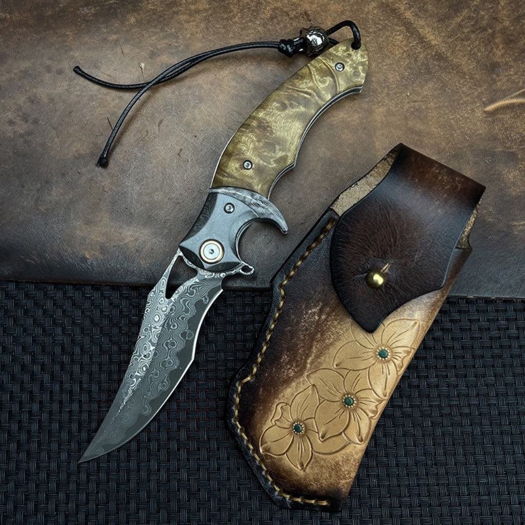 VG10 Damascus / Three-ply Composite Steel Folding Knife - DMF26 - A reliable and versatile product for various needs