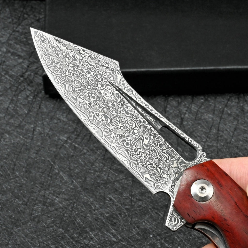 VG10 Damascus Blade Wood Handle Pocket Knife - DMF14 - A reliable and versatile product for various needs