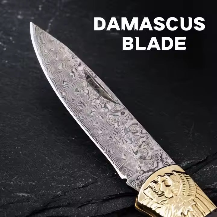 Damascus Folding Knife - DMF04 - A reliable and versatile product for various needs