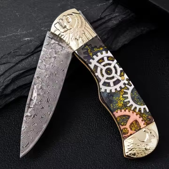 Damascus Folding Knife - DMF04 - A reliable and versatile product for various needs