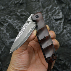 Damascus Folding Knife - DMF06 - A reliable and versatile product for various needs