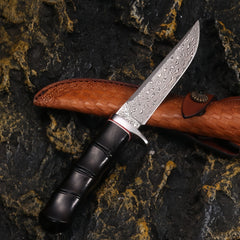 Damascus steel ebony handle hunting knife - DMS40 - A reliable and versatile product for various needs