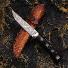 Damascus steel ebony handle hunting knife - DMS40 - A reliable and versatile product for various needs