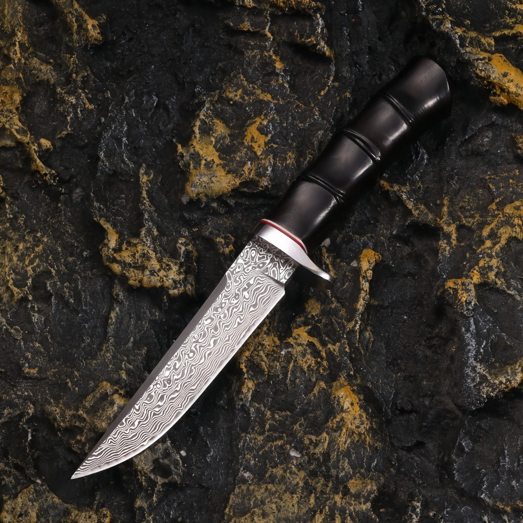 Damascus steel ebony handle hunting knife - DMS40 - A reliable and versatile product for various needs